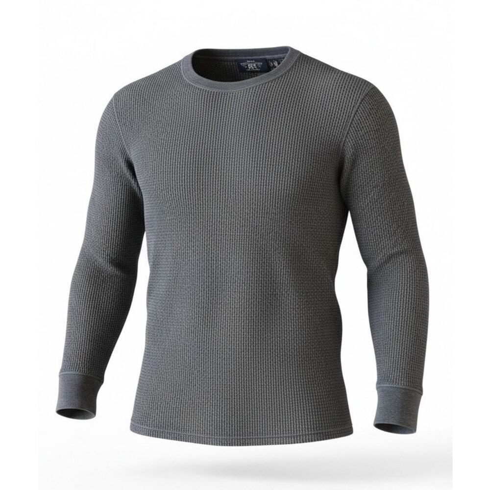 RRL by Ralph Lauren Gray Waffle-Knit Long-Sleeve Thermal shirt  - XXL (2XL)